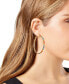 Gold-Tone Rainbow Stone Large Hoop Earrings, 2.06"