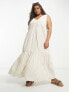 Фото #1 товара ASOS DESIGN Curve crinkle trapeze maxi sundress in natural