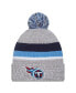 Фото #1 товара Men's Heather Gray Tennessee Titans Cuffed Knit Hat with Pom