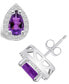 ფოტო #1 პროდუქტის Amethyst (1-3/4 ct. t.w.) and Diamond (1/3 ct. t.w.) Halo Stud Earrings in 14K White Gold