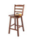 Фото #3 товара Кухонный стул с опорой из дерева Winsome scalera 38.4" Wood Ladder-Back Swivel Seat Counter Stool