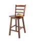 Фото #3 товара Scalera 38.4" Wood Ladder-Back Swivel Seat Counter Stool