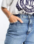 ASOS DESIGN Tall high rise relaxed mom jeans in mid blue