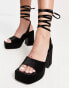 RAID Eclipse velvet platform sandals in black