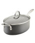 Фото #1 товара Hard Anodized 5 quart Nonstick Oval Saute Pan with Helper Handle and Lid