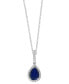 EFFY® Sapphire (1 ct. t.w.) & Diamond (1/8 ct. t.w.) 18" Pendant Necklace in 14k White Gold