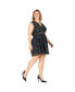 ფოტო #2 პროდუქტის Plus Size Faux Wrap Sleeveless Empire Waist Midi Dress