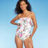 Фото #2 товара Women's Bandeau Flounce Front Ruched Full Coverage One Piece Swimsuit - Kona Sol