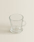 Transparent glass cappuccino cup