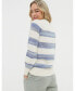 ფოტო #1 პროდუქტის Women's Denim Ombre Stripe Sweater