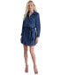 Фото #1 товара Women's Pleated Tie-Front Long-Sleeve Shirtdress