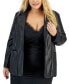 Фото #1 товара Plus Size Faux-Leather Blazer, Created for Macy's