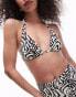 Фото #2 товара Topshop double strap bikini top in mono animal print