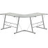 Фото #1 товара Glass L-Shape Computer Desk With Silver Metal Frame