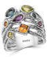 ფოტო #1 პროდუქტის EFFY® Multi-Gemstone (1-3/4 ct. t.w.) & Diamond (1/10 ct. t.w.) Multirow Ring in Sterling Silver