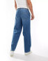 Jack & Jones eddie baggy drawstring jeans in mid blue wash