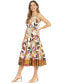 ფოტო #2 პროდუქტის Petite Split Square-Neck Printed Midi Dress