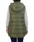 ფოტო #3 პროდუქტის Plus Size Long Puffer Vest Jacket with Detachable Hood