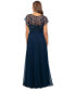 Фото #2 товара Women's Beaded-Overlay Boat-Neck Long Dress