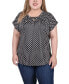 Фото #1 товара Plus Size Extended Sleeve Top with Grommets