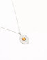 Lost Souls oval coin pendant with tiger eye stone in stainless steel Серебристый - фото #4