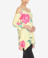 Фото #3 товара Women's Floral Printed Cold Shoulder Tunic Top