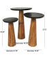 Фото #5 товара Set of 3 Mango Wood Handmade Cone Shaped Black Tabletops Accent Table