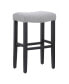 29" Upholstered Saddle Seat Faux Leather Bar Stool (Set of 2)