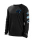 Men's Black Carolina Panthers Hype 2-Hit Long Sleeve T-shirt