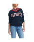 Women's Navy New England Patriots Heidi V-Neck Pullover Sweatshirt