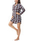 Women's Long Sleeve Notch Collar Sleepshirt Nightgown