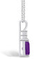 ფოტო #3 პროდუქტის Amethyst (1-5/8 Ct. T.W.) and Diamond (1/10 Ct. T.W.) Pendant Necklace in 14K White Gold