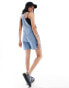 Фото #4 товара ASOS DESIGN short denim dungaree in mid blue