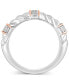 ფოტო #4 პროდუქტის EFFY® Diamond Contrasting Vertical Bar Ring (1/6 ct. t.w.) in Sterling Silver & 14k Rose Gold-Plate