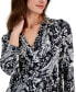Фото #3 товара Women's Printed V-Neck 3/4-Sleeve Knit Top, Created for Macy's