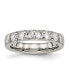 Фото #1 товара Stainless Steel Polished CZ 4mm Band Ring