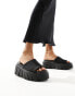 Stradivarius chunky flatform mule in black