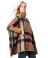 Women's Jacquard Poncho Sweater caramel multi, S/M - фото #3