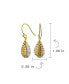 Фото #2 товара Basket Weave Puffed Pear Shaped Rain Drop Teardrop Earrings For Women Fishhook Yellow Gold Plated Sterling Silver 1.2 Inch