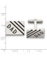 Фото #3 товара Запонки Chisel Stainless Steel Polished Enameled Dad Rectangle Cufflinks.