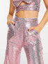 Jaded Rose Petite exclusive sequin jogger co-ord in baby pink