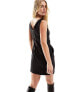 Closet London tailored pinafore mini dress with pockets in black DE 34 - фото #5