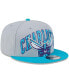 Фото #3 товара Men's Gray, Teal Charlotte Hornets Tip-Off Two-Tone 9FIFTY Snapback Hat