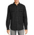 Фото #1 товара George Flannel Shirt Men's 3XL Black Plaid Cotton Stretch Classic Button-Up