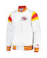 Фото #2 товара Men's White Kansas City Chiefs Satin Full-Snap Varsity Jacket
