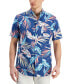 Фото #1 товара Men's Summer Tropical Leaf Patterned Short-Sleeve Seersucker Shirt, Created for Macy's