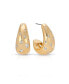 ფოტო #1 პროდუქტის Bezel Crystal Dotted 18k Gold Plated Hoop Earrings