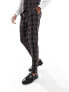 ASOS DESIGN super skinny suit trouser in navy with tartan check