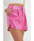 Фото #4 товара Women's High-Waisted Faux Leather Shorts