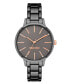 ფოტო #1 პროდუქტის Women's Quartz Dark Gray Alloy Link Bracelet Watch, 36mm